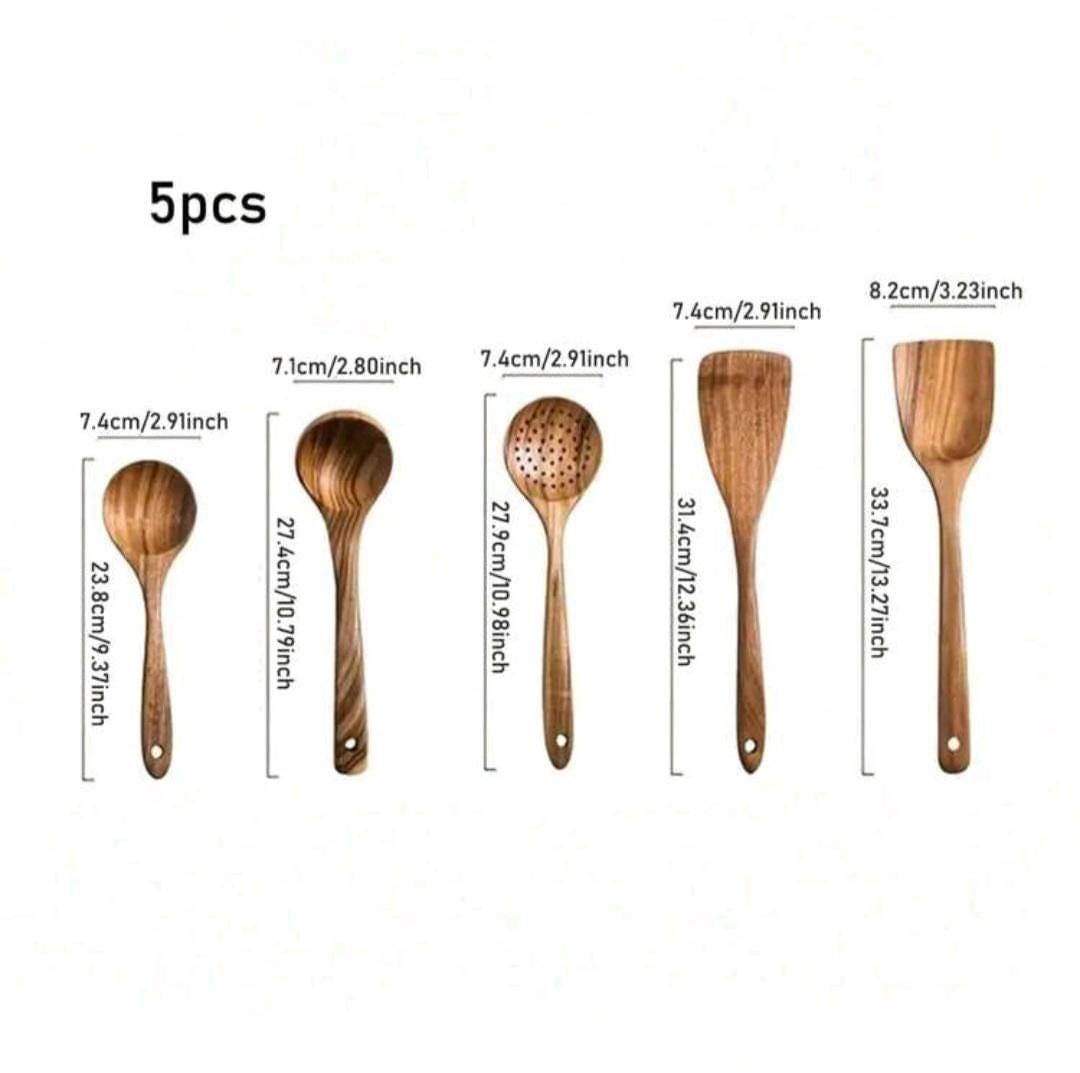 Wooden Kitchen Utensil Set | Wooden Cooking Tools | Rustic Spoon Set | Eco Friendly Kitchen Accessories | Wooden Spoon Set | UK seller.