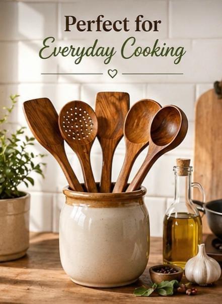 Wooden Kitchen Utensil Set | Wooden Cooking Tools | Rustic Spoon Set | Eco Friendly Kitchen Accessories | Wooden Spoon Set | UK seller.