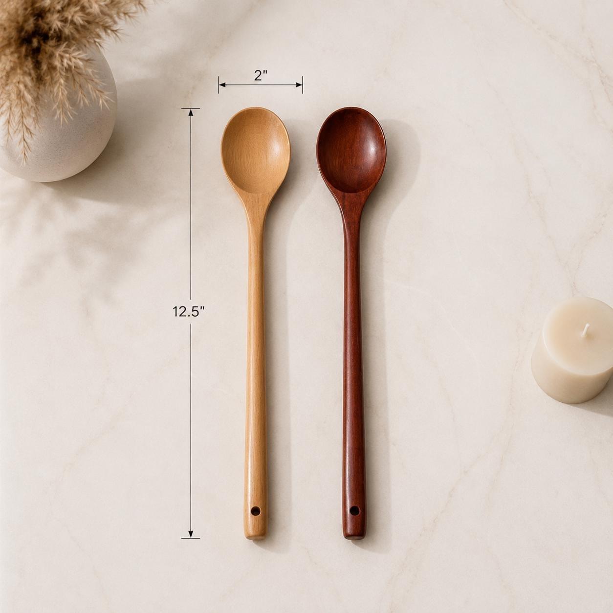 Wooden spatula- 7 Piece|Teak Wood Kitchen Utensil Set | Non-Stick Cookware.